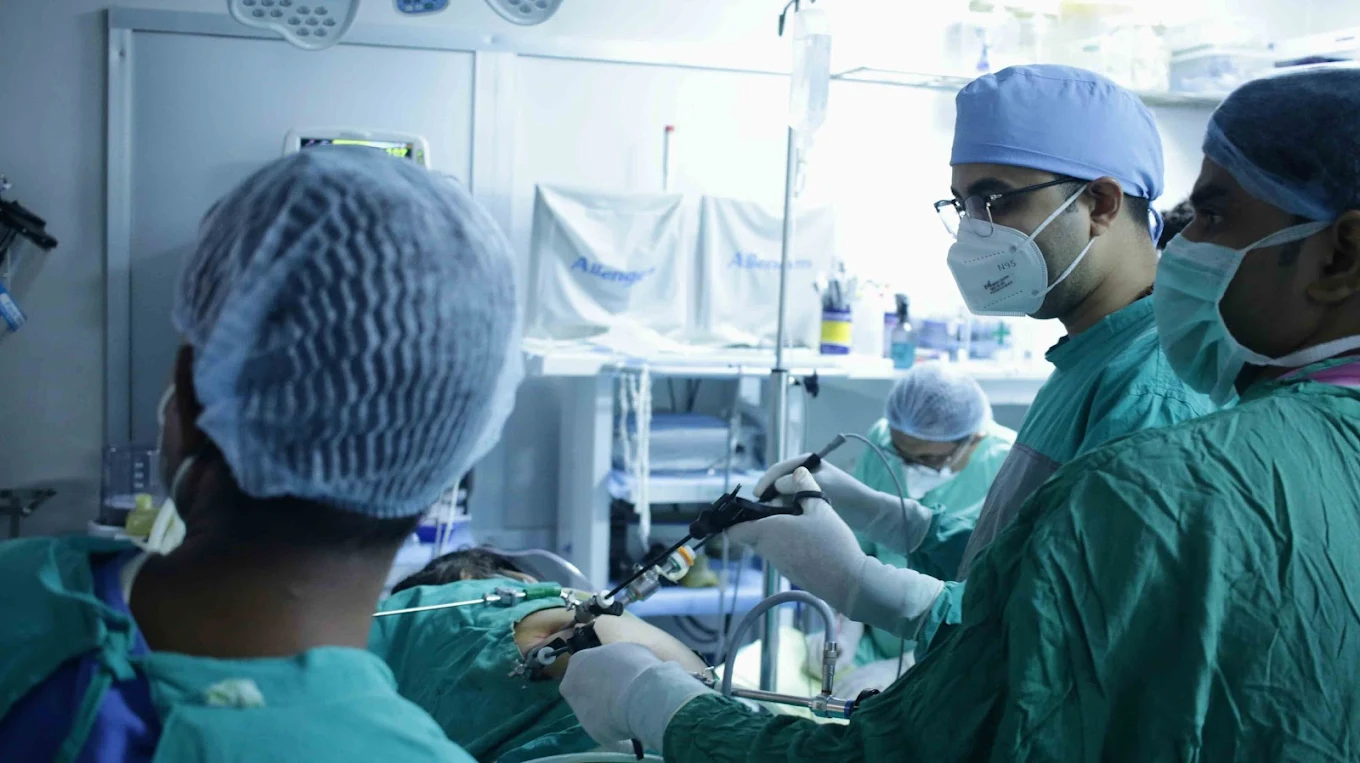 Doctor with patient
